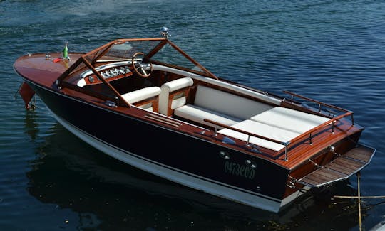 Vintage Wooden Open Limousine Boat in Menaggio