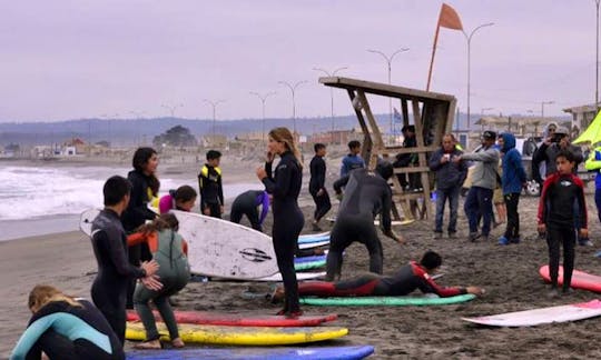 Book a Surfing Lessons in Algarrobo beach for 1:30 hour!
