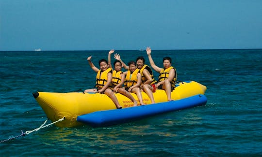 Awesome Banana Boat Ride Experience in Ngwesaung, Myanmar!