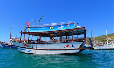 Tour exclusivo a bordo do barco de 2 andares no verdadeiro Caribe brasileiro