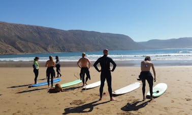 Aula de surf com Said em Agadir, Marrocos