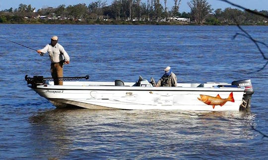 Enjoy Best Dorado Fishing Lodge in Salto, Uruguay, Dinghy with Guide only