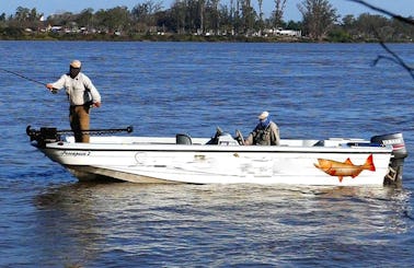 Enjoy Best Dorado Fishing Lodge in Salto, Uruguay, Dinghy with Guide only