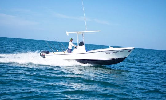 "Coyote 10" offer:" has capacity for 3 anglers and 1 Capt.
 
Comfort with a wide array of safety and recreational features that makes getting and find