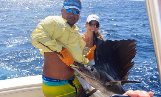 Please catch and release
Sailfish are unbelievable sprinters that can reach up to 68 miles per hours. When hooked, they will dump a lot of line and pu