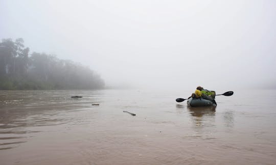 Rafting the Madre de Dios river in the Peruvian Amazon.