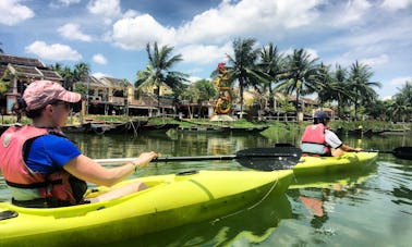 Recorrido en kayak de 3 horas por el bosque de cocopalmeras a la ciudad antigua en Hoi An