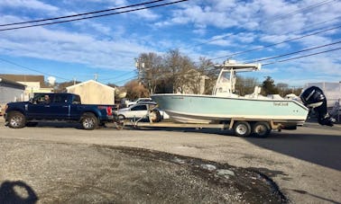 Charter de pesca de lubina rayada y atún rojo en Truro, Massachusetts (barco de 26 pies)