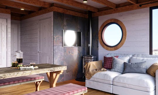 Luxurious ''Houseboat Eco-Wood 36 m2'' charter in Finland