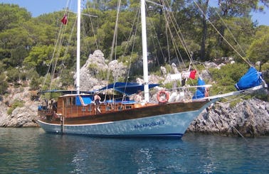 73 ft Classic Gulet Charter for 12 People in Antalya, Turkey