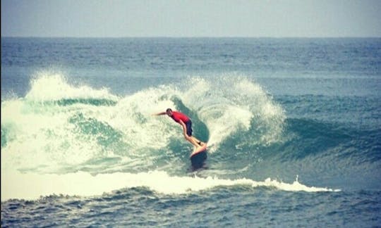 Learn Surfing with Hapiness at Carita Beach in Indonesia