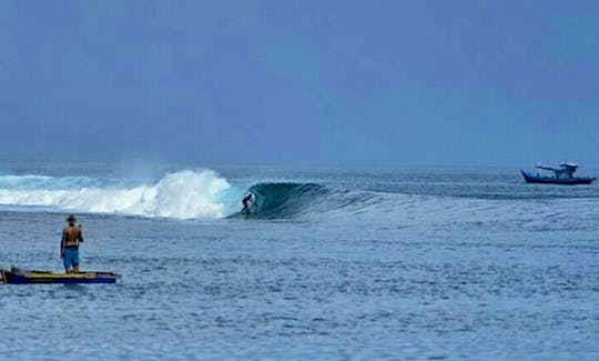 Learn Surfing with Hapiness at Carita Beach in Indonesia