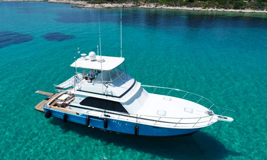 Enjoy a private cruise or a fishing trip in Halkidiki, Greece on a 50' ft Bertram Luxury Yacht