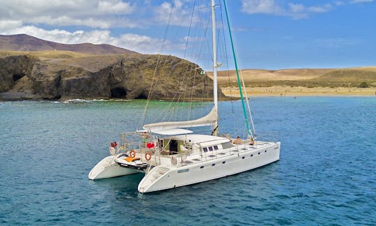 Enjoy the Ocean on our Comfortable Catamaran in Puerto Calero, Canarias