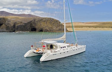 Enjoy the Ocean on our Comfortable Catamaran in Puerto Calero, Canarias
