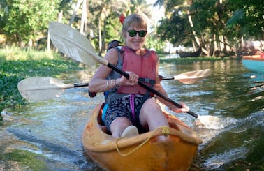 kayak rental in Alleppey Backwaters, explore hidden narrow canals !