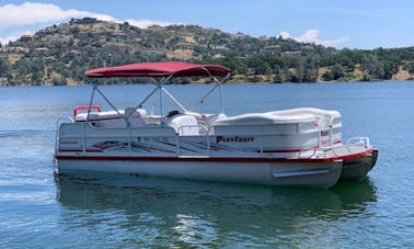 P Barge Tritoon Powered by 150 Hp Engine with Bimini Top in South Lake Tahoe