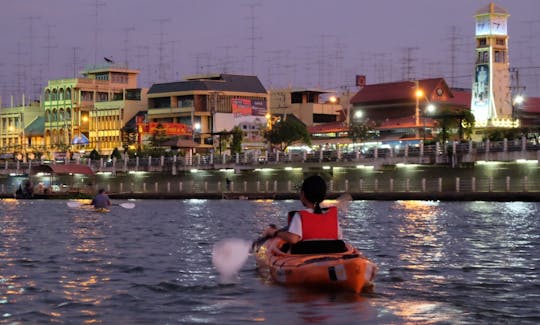 Kayaking in the evening through the night..