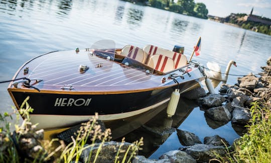 Classic Wooden Boat Rental in Prague, Czechia