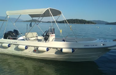 Rent 16' Family Boat with 4 Stroke 30 Hp Suzuki Outboard in Perigiali