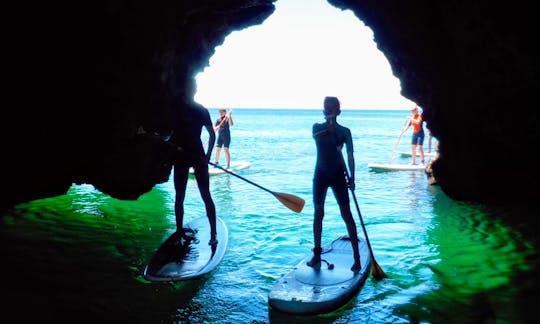 Paddleboarding in the Algarve secret caves