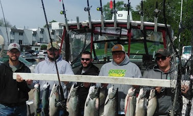 Carta de pesca para 6 pessoas em Kenosha, Wisconsin