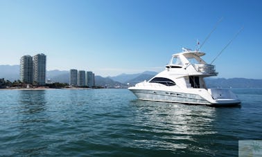 Sea Ray Sedan Bridge de 44 pies de lujo para 12 huéspedes, comodidades, diversión y relax