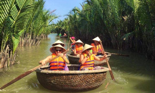 exploring nipa palm forest on unique basket boats