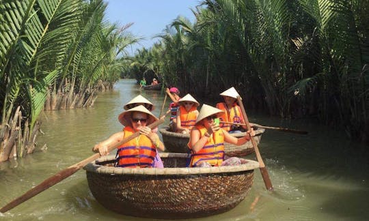 exploring nipa palm forest on unique basket boats