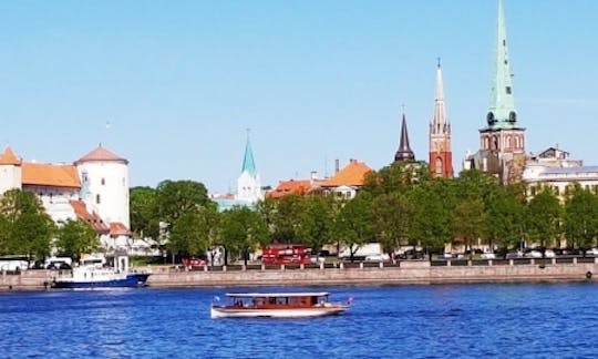 Riga city sights with boat Darling