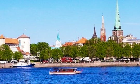 Riga city sights with boat Darling