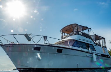 40' Motor Yacht Charter - Friendly North Sound Exploration, Swim, Snorkel, Relax 