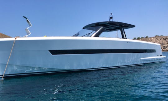 48' Fjord Motor Yacht Rental in Santorini, Greece!