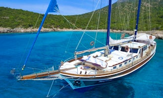Captained Charter this 85ft Sailing Gulet in Muğla, Turkey - Get the Comfort of a Hotel with Spacious Dining and Living Areas!