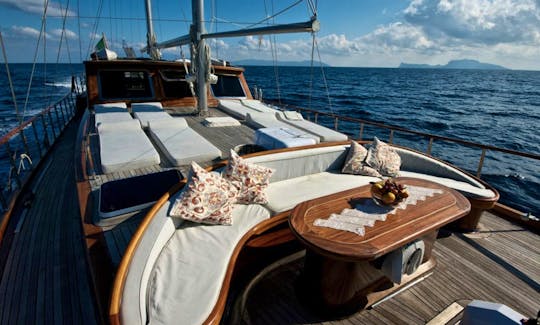 Crewed Yacht Charter -  88' Classic Sailing Gulet for 8 Person in Muğla, Turkey!