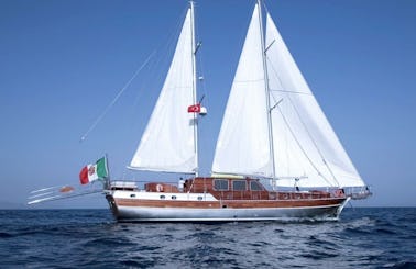 Crewed Yacht Charter -  88' Classic Sailing Gulet for 8 Person in Muğla, Turkey!