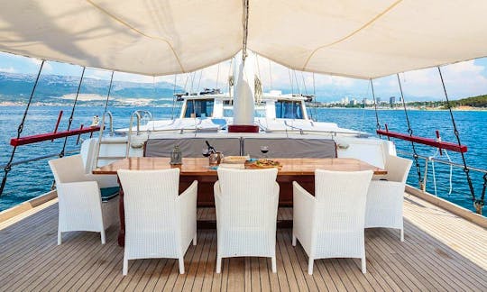 110' Sailing Gulet with 4 Crew in Split, Croatia - Perfect for Families!