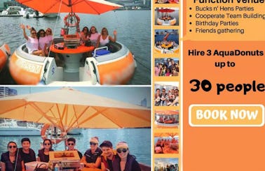 Aqua Donut BBQ Boat for 10 People in Docklands