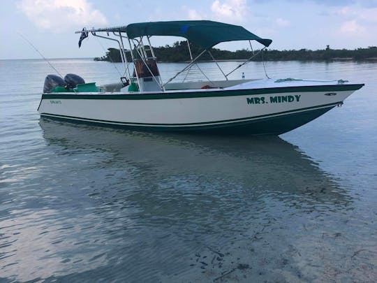 Fishing and Snorkeling Trips with the 20ft Belize Sedan boat