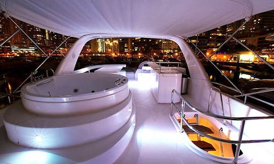 Plan Your Holiday Party in Sheikh Zayed, Dubai on 85' Duretti Power Mega Yacht