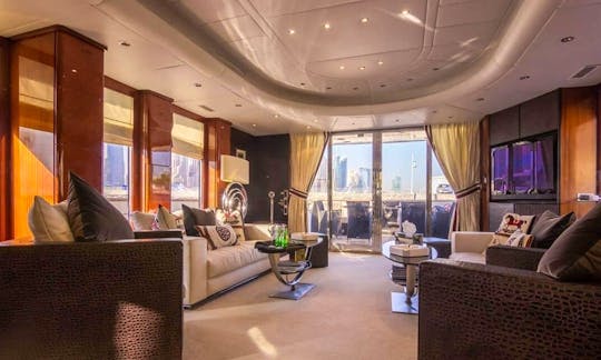 Host Your Next Event Aboard the 100' impressive Kvaerner Superyacht in Sheikh Zayed, Dubai