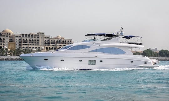 Charter the 88' Majesty Power Mega Yacht in Sheikh Zayed, Dubai