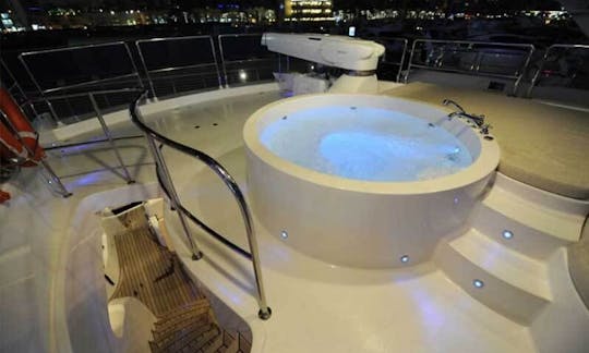 Charter the 88' Majesty Power Mega Yacht in Sheikh Zayed, Dubai