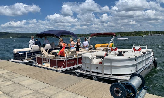 We have a fleet of pontoon and wakeboard boats for groups up to 8, 12, 14, and 18 people!
