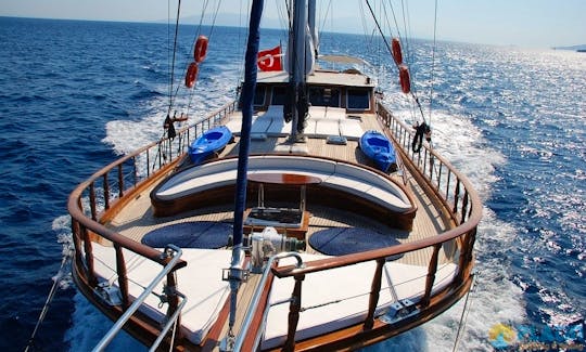A. CANDAN  This wonderful luxury gulet sailing at the coasts of aegean and Mediterranean is 35 meters long and for 16 people