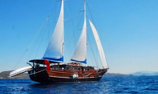 A. CANDAN  This wonderful luxury gulet sailing at the coasts of aegean and Mediterranean is 35 meters long and for 16 people