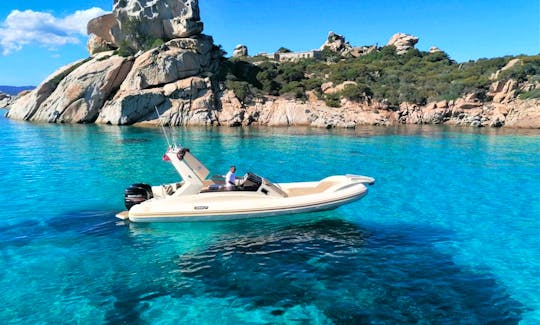 Rigid inflatable boat for rent with skipper to La Maddalena and Corsica islands