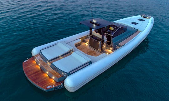 43ft open Luxury MEGA RIB BOAT, Enjoy a Fast and Exciting Adventure in Ibiza and Formentera, Spain. Best Price in the market.