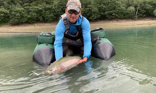 Big wild rainbows at Slovenian Jurassic Lake