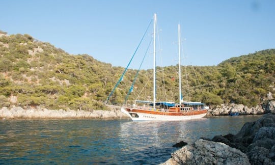 120' Luxury Sailing Gulet for up to 16 People in Gocek Fethiye, Muğla